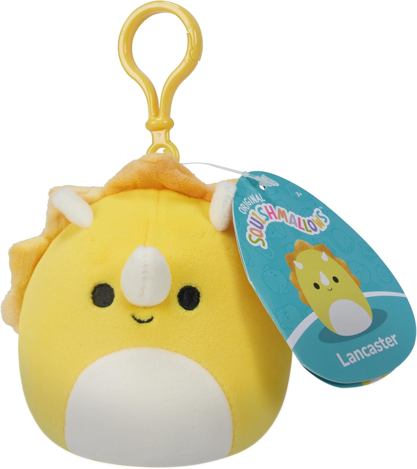 Squishmallows 3.5" Clip-On Lancaster The Triceratops