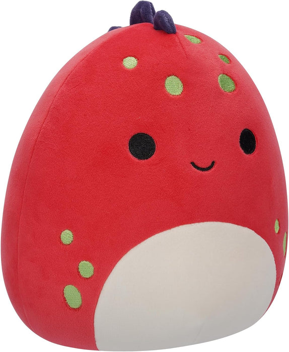 Squishmallows SQCR05399 7.5-Inch-Dolan The Red Dino with Green Spots, Multicolour