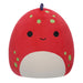Squishmallows SQCR05399 7.5-Inch-Dolan The Red Dino with Green Spots, Multicolour