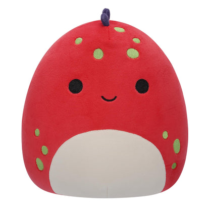 Squishmallows SQCR05399 7.5-Inch-Dolan The Red Dino with Green Spots, Multicolour