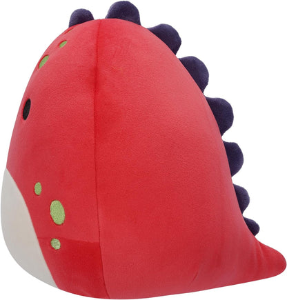 Squishmallows SQCR05399 7.5-Inch-Dolan The Red Dino with Green Spots, Multicolour