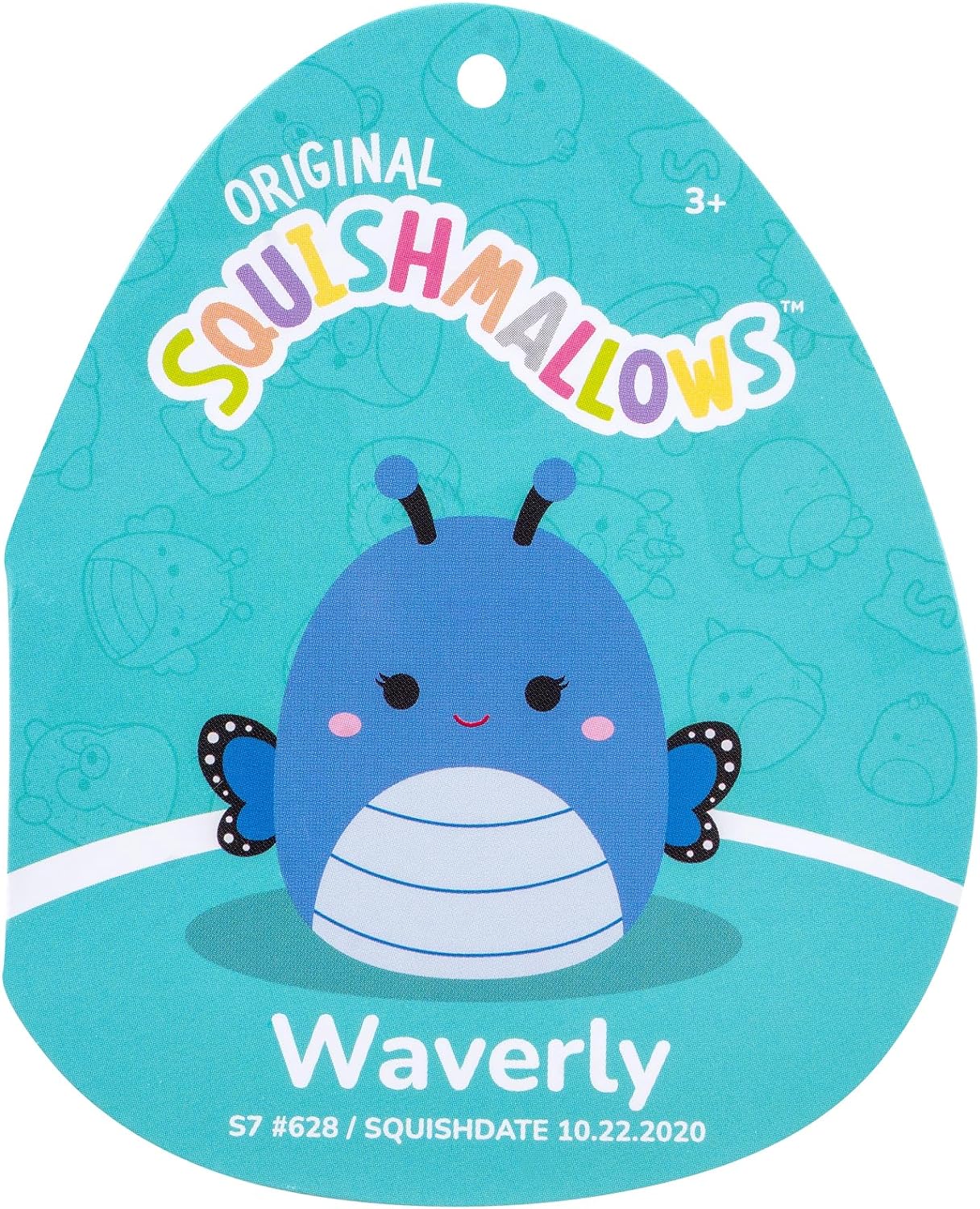 Squishmallows Originele Peluche van 19 cm - Waverly le Papillon Blauw