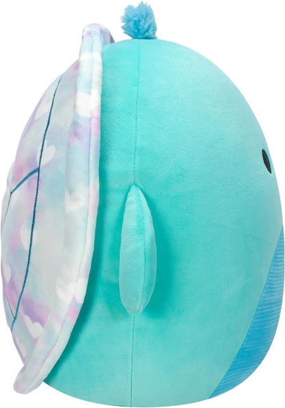Squishmallows SQCR05477 16-Inch-Cascade The Teal Turtle with Tie-Dye Shell, Multicolour