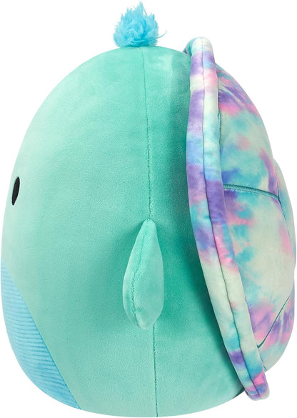 Squishmallows SQCR05477 16-Inch-Cascade The Teal Turtle with Tie-Dye Shell, Multicolour