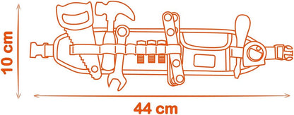 Smoby - Black+Decker - Ceinture Outils - Sangle Réglable - 14 Accessoires - Scie, Tournevis, Clé Mixte, Mètre à Ruban, Vis, Réglettes, Ecrous - A Partir de 3 Ans