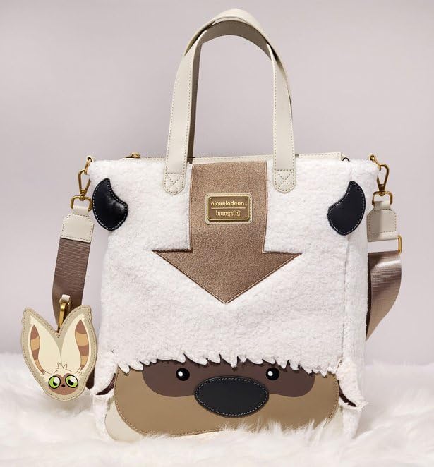 Loungefly Tote Bags Nickelodeon Avatar The Last Airbender Appa Cosplay Tote With Momo Charm White/off White