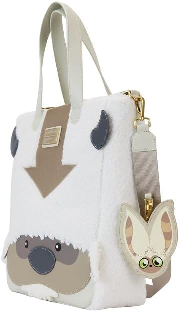 Loungefly Tote Bags Nickelodeon Avatar The Last Airbender Appa Cosplay Tote With Momo Charm White/off White