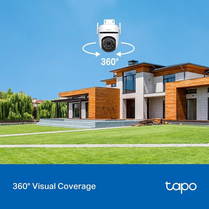 TP-Link Tapo C520WS - Buiten Wi-Fi-bewakingscamera 360°, 2.5K resolutie, nachtzicht in sterlichtkleur, meervoudige AI-detectie, bewegingsdetectie, IP66
