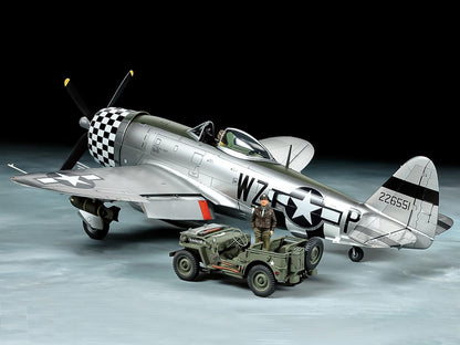 Tamiya 25214 P-47D Thunderbolt Bubbletop w/1/4 Ton 4x4 Vehicle Set 1:48 Model Kit