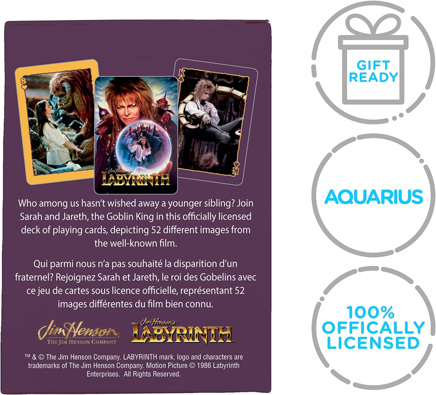 AQUARIUS Labyrinth Playing Cards - Labyrinth Themed Deck of Cards for Your Favorite Card Games - Officially Licensed Labyrinth Merchandise & Collectibles