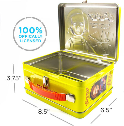 NMR Men's Chucky Tin Storage Box, Yellow, 8.63 x 3.88 x 6.75