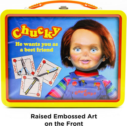 NMR Men's Chucky Tin Storage Box, Yellow, 8.63 x 3.88 x 6.75