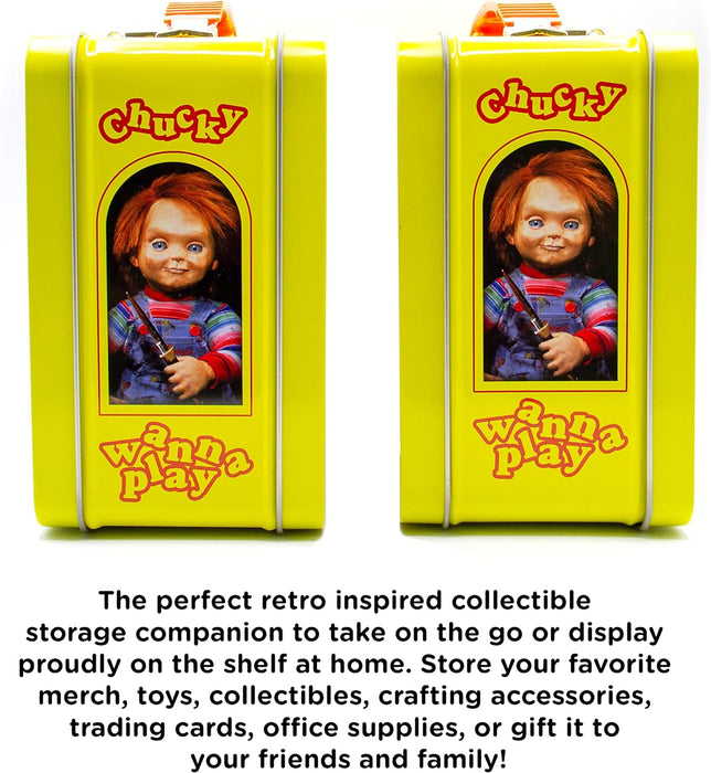 NMR Men's Chucky Tin Storage Box, Yellow, 8.63 x 3.88 x 6.75