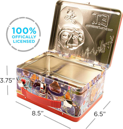 AQUARIUS E.T. Fun Box - Sturdy Tin Storage Box with Plastic Handle & Embossed Front Cover - Officially Licensed E.T. Merchandise & Collectible Gift (48288)