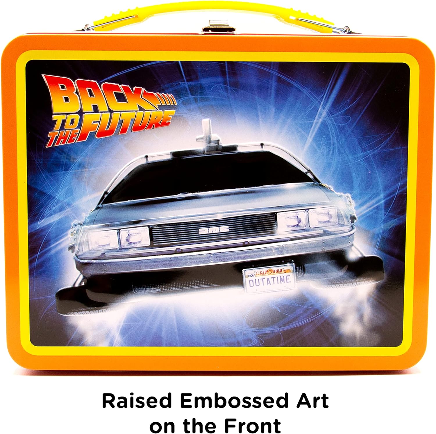 AQUARIUS Back to The Future Gen 2 Fun Box - Sturdy Tin Storage Box with Plastic Handle & Embossed Front Cover - Officially Licensed XXXXX Merchandise & Collectible Gift for Kids, Teens & Adults