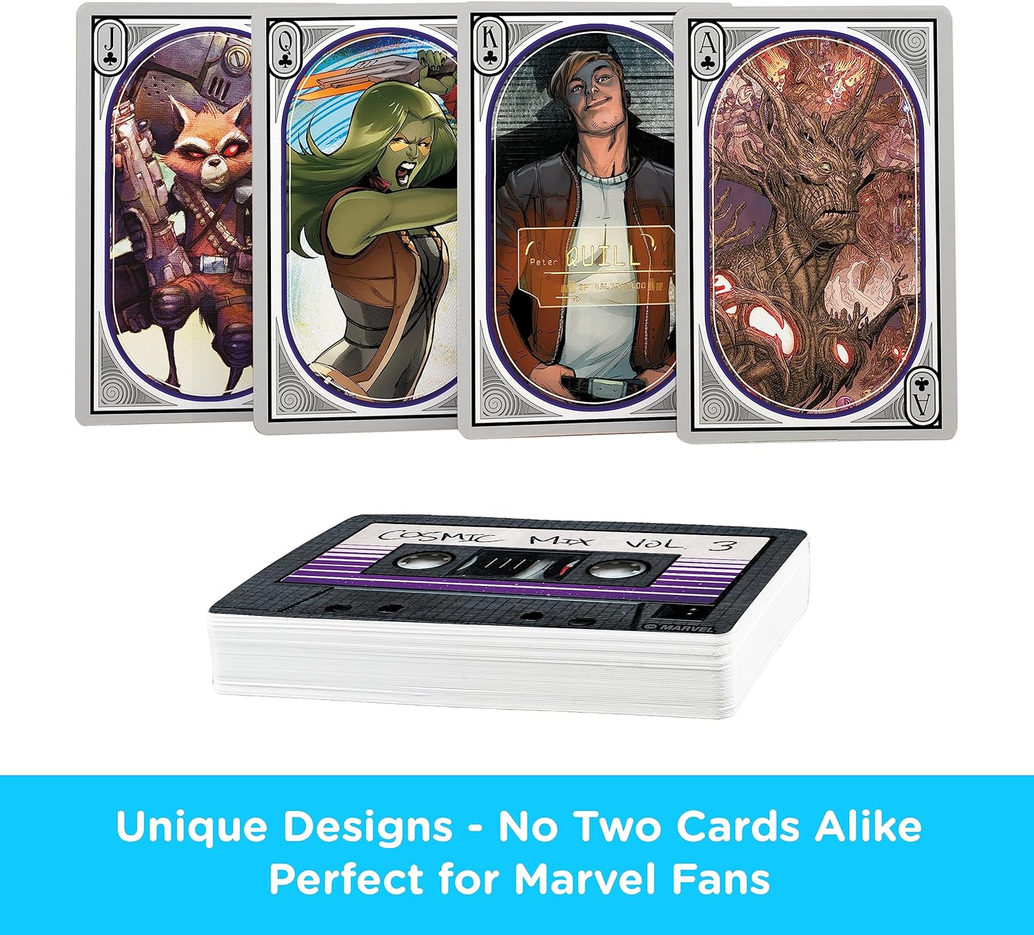 AQUARIUS Guardians of The Galaxy Cassette Playing Cards – Comic Themed Deck of Cards for Your Favorite Card Games - Officially Licensed Guardians of The Galaxy Merchandise & Collectibles