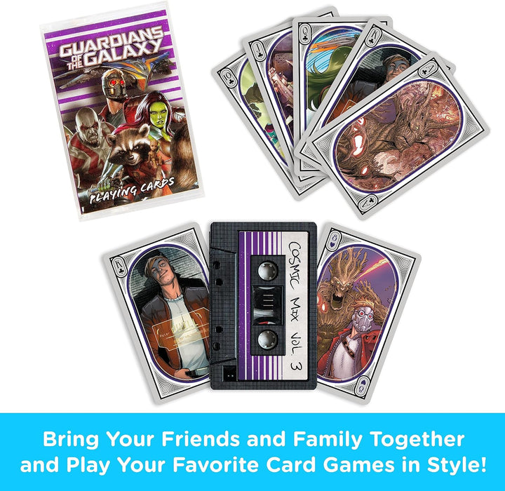 AQUARIUS Guardians of The Galaxy Cassette Playing Cards – Comic Themed Deck of Cards for Your Favorite Card Games - Officially Licensed Guardians of The Galaxy Merchandise & Collectibles