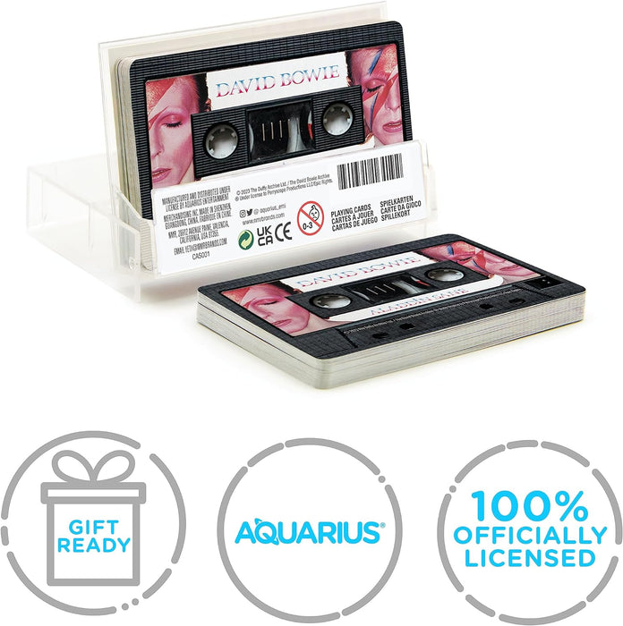 AQUARIUS David Bowie Cassette Premium - Baraja de Cartas temática de David Bowie para Tus Juegos de Cartas Favoritos, Producto Oficial de David Bowie y coleccionables
