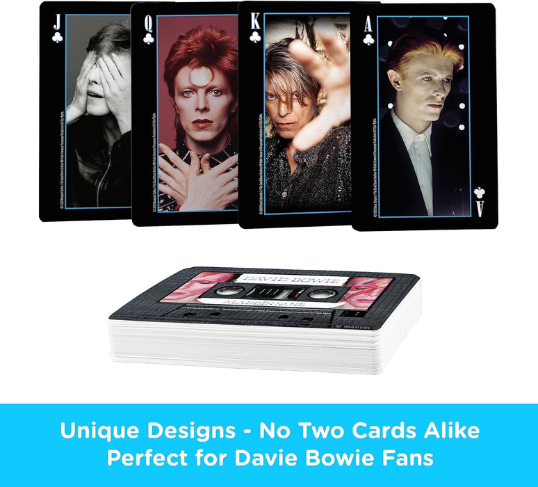 AQUARIUS David Bowie Cassette Premium - Baraja de Cartas temática de David Bowie para Tus Juegos de Cartas Favoritos, Producto Oficial de David Bowie y coleccionables