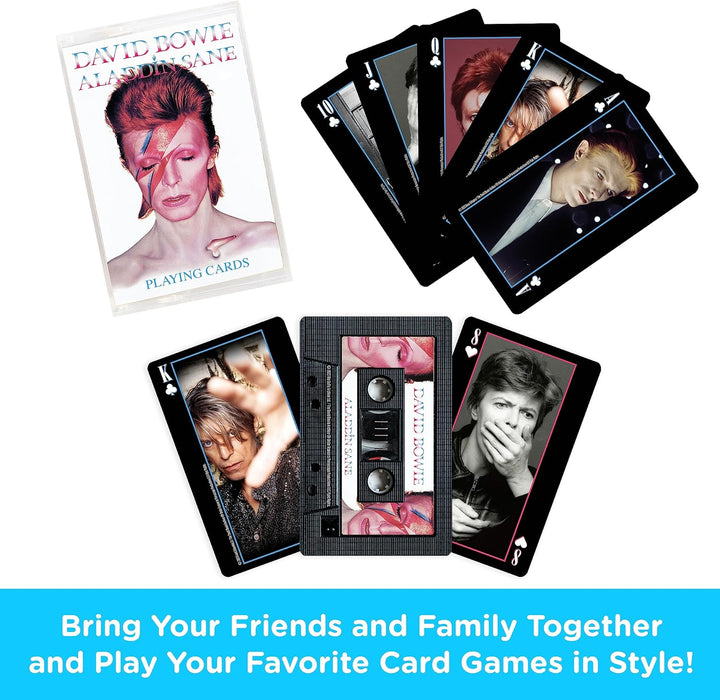AQUARIUS David Bowie Cassette Premium - Baraja de Cartas temática de David Bowie para Tus Juegos de Cartas Favoritos, Producto Oficial de David Bowie y coleccionables
