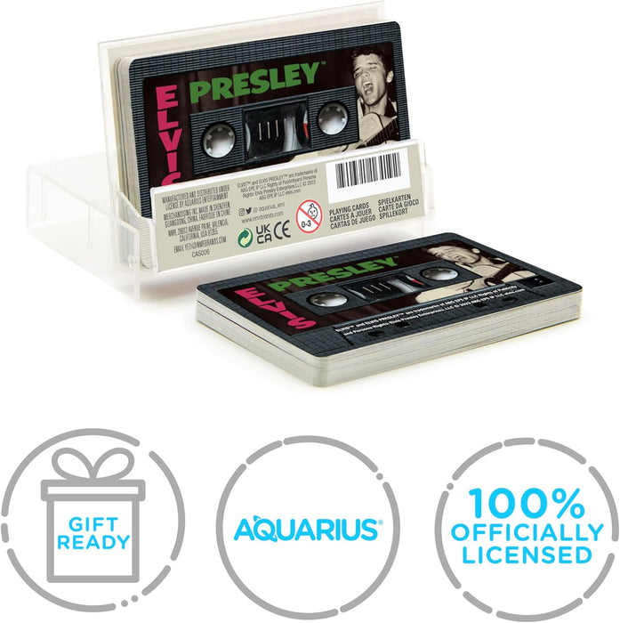 AQUARIUS Elvis Presley Premium Cassette Playing Cards -Elvis Presley Themed Deck of Cards for Your Favorite Card Games - Officially Licensed Elvis Presley Merchandise & Collectibles