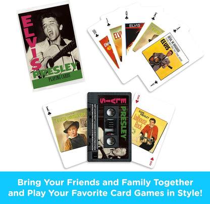 AQUARIUS Elvis Presley Premium Cassette Playing Cards -Elvis Presley Themed Deck of Cards for Your Favorite Card Games - Officially Licensed Elvis Presley Merchandise & Collectibles