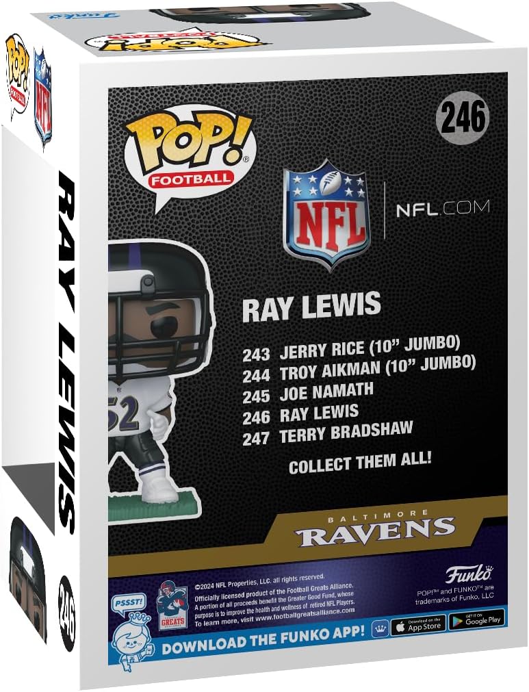 Funko Pop! NFL Legends: Ravens - Ray Lewis - Figura de Vinilo Coleccionable - Idea de Regalo- Mercancia Oficial - Juguetes para Niños y Adultos - Sports Fans - Muñeco para Coleccionistas y Exposición