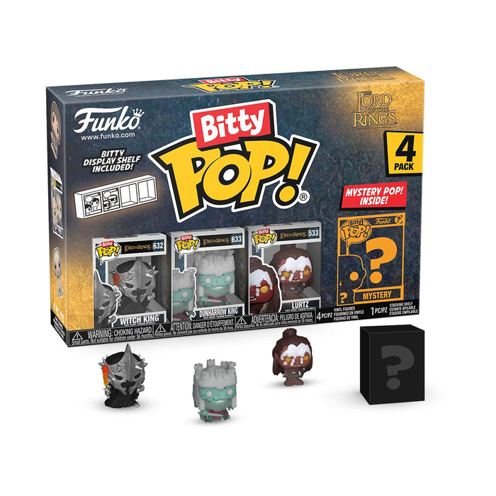 Funko Bitty Pop!: Lord of The Rings Mini Collectible Toys 4-Pack - Witch King, Dunharrow King, Lurtz, & Mystery Chase Figure (Styles May Vary