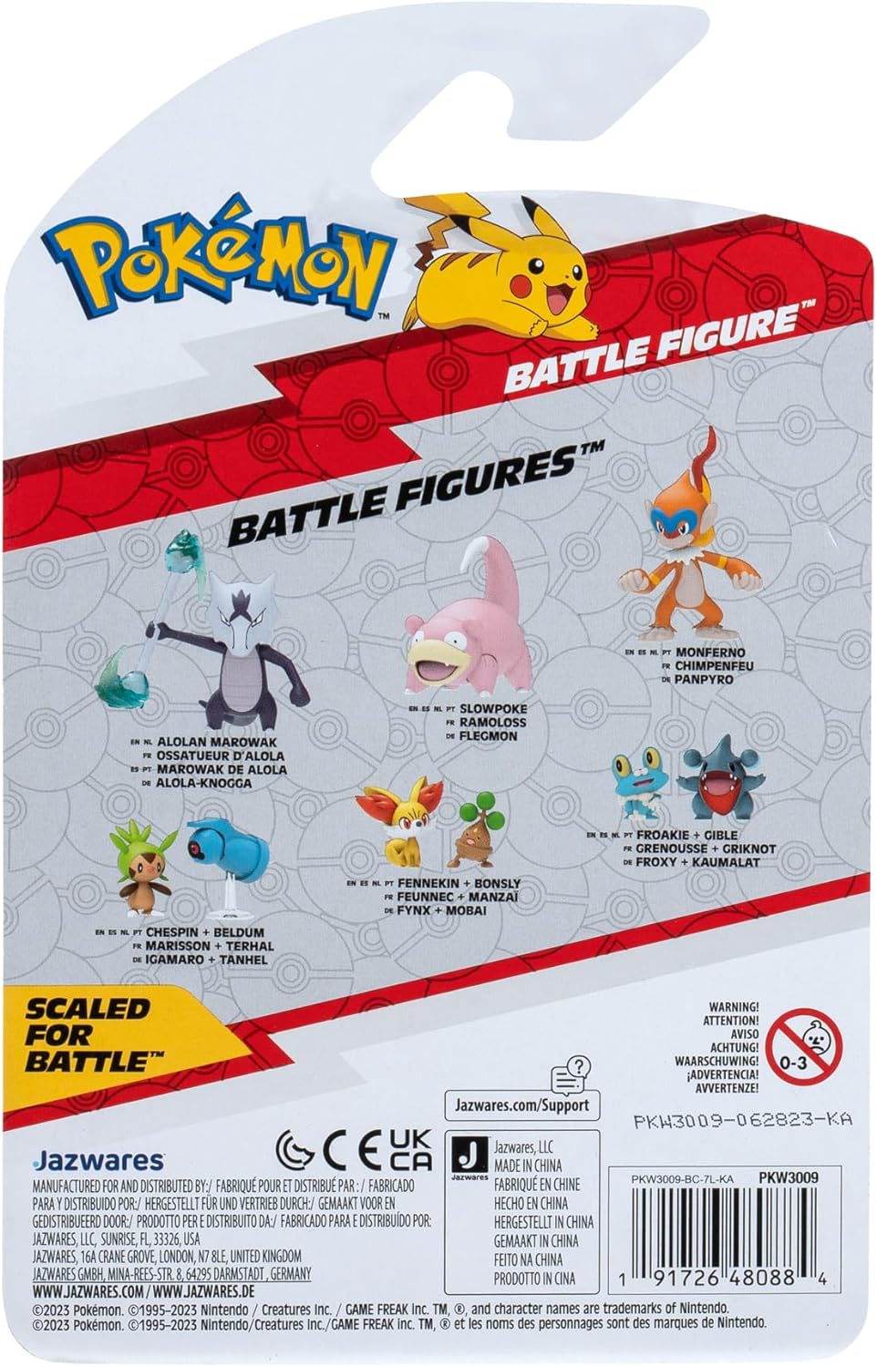 Pokemon- Slowpoke Figura de Batalla, Multicolor, 11 cm (Jazwares PKW3009