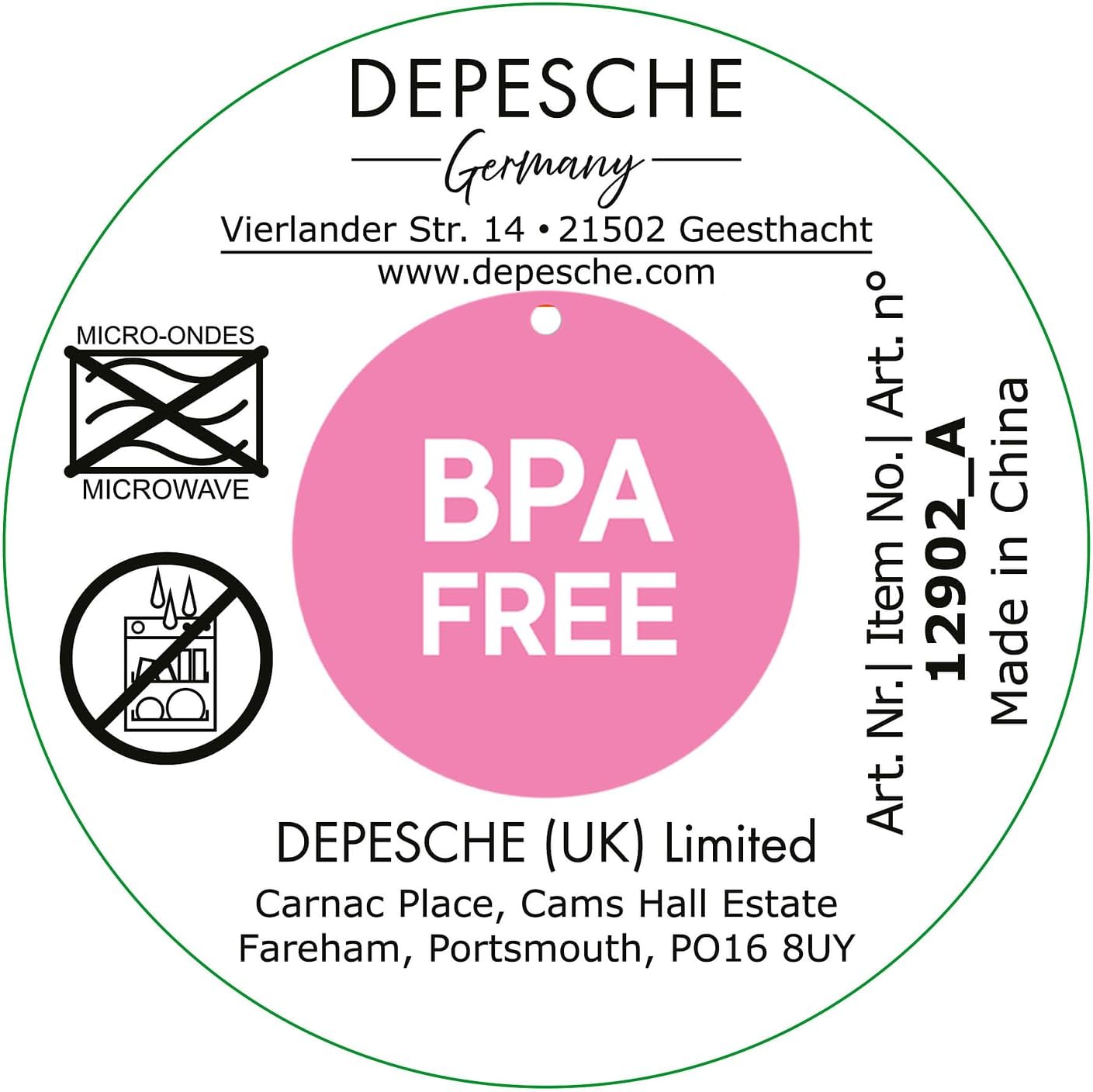 Depesche 12902 TOPModel Wild-Biberon Semitrasparente con Stampa di Modelli e Motivi Animali, Coperchio Flip-Top e Manico, capacità Circa 700 ml, Multicolore