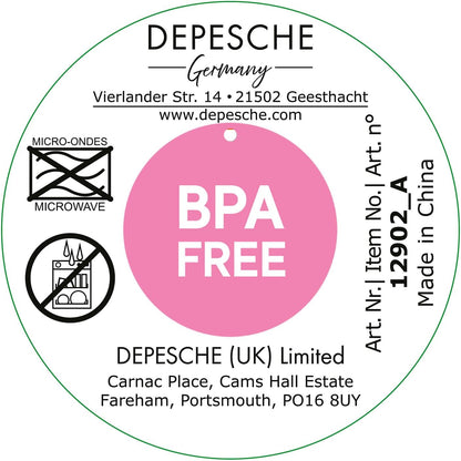 Depesche 12902 TOPModel Wild-Biberon Semitrasparente con Stampa di Modelli e Motivi Animali, Coperchio Flip-Top e Manico, capacità Circa 700 ml, Multicolore