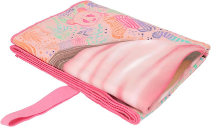 Depesche TOPModel Wild 12791 Microfibre Towel with Model Motif and Colourful Animal Pattern, with Elastic Band for Rolling Up and Fixing