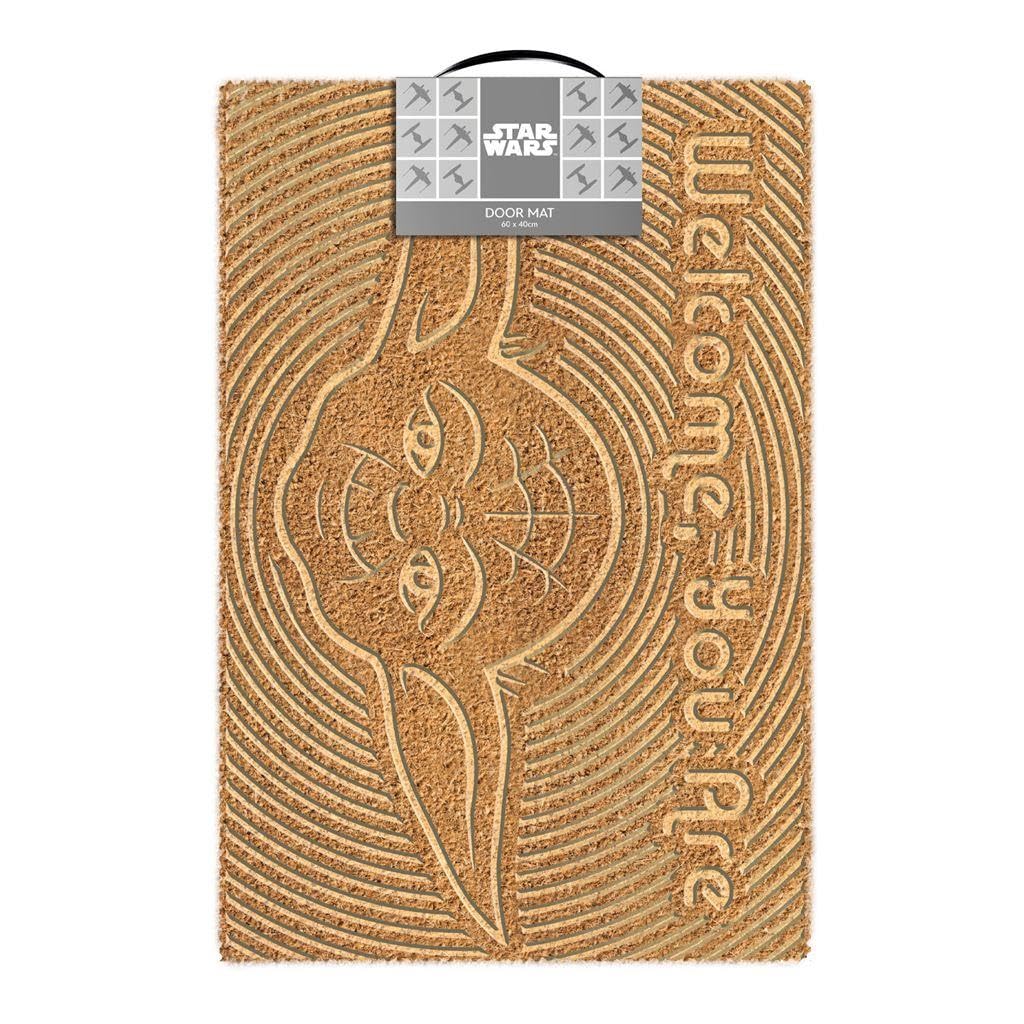 STAR WARS Welcome You Are Embossed Yoda Door Mat (40cm x 60cm x 1.5cm) (Natural