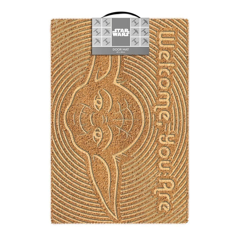 STAR WARS Welcome You Are Embossed Yoda Door Mat (40cm x 60cm x 1.5cm) (Natural
