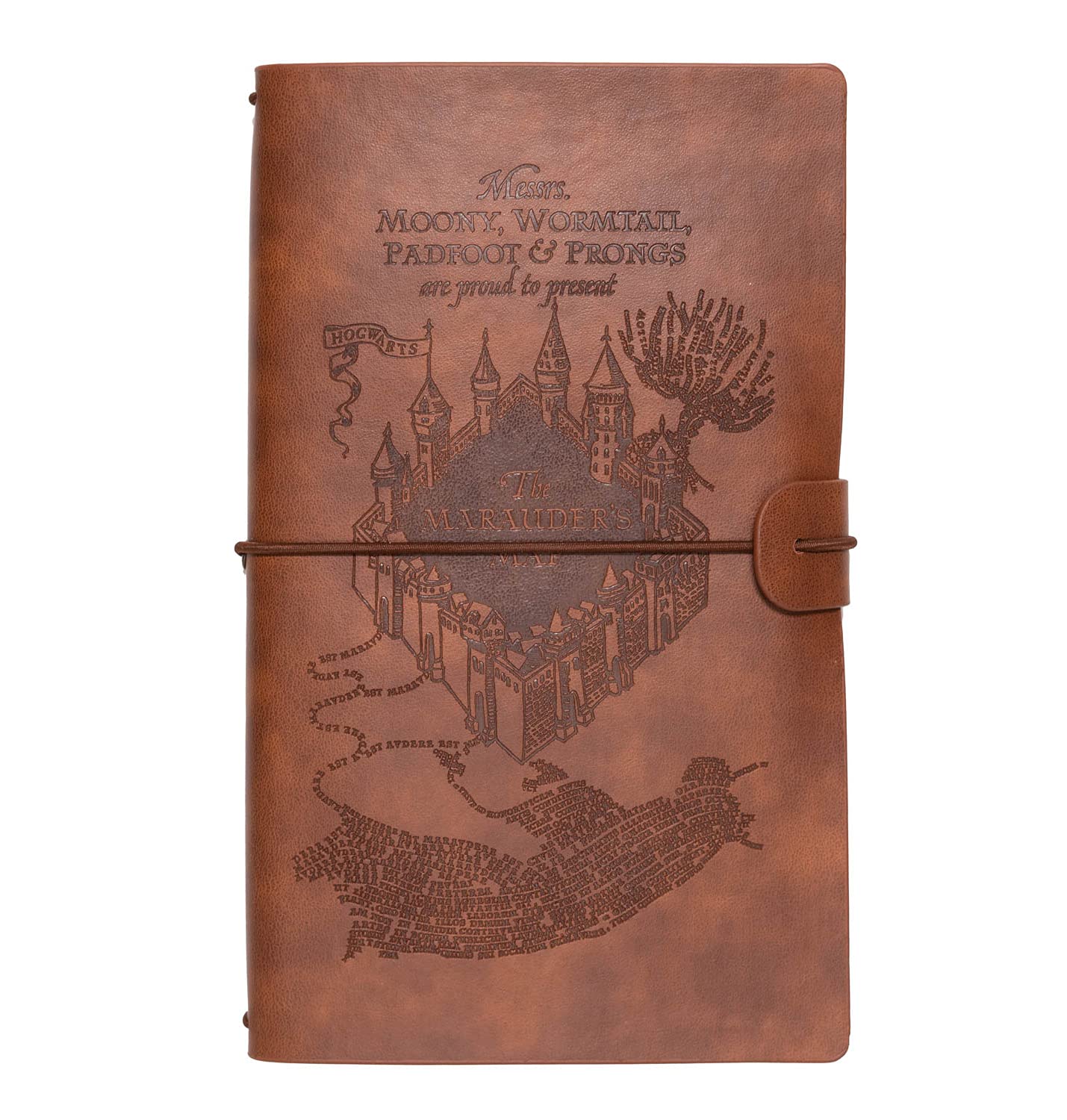 Grupo Erik Reisetagebuch zum Selberschreiben Harry Potter | 12x19,6 cm, Einband aus synthetischem Leder und Gummiband zum sicheren Verschließen & Harry Potter Kugelschreiber Harrys Zauberstab