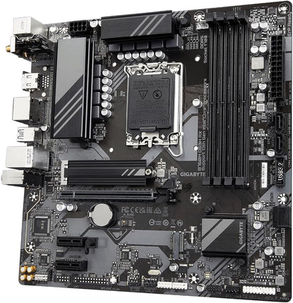 Gigabyte B760M DS3H AX Motherboard - Supports Intel Core 14th Gen CPUs, 6+2+1 Phases Digital VRM, up to 7600MHz DDR5 (OC), 2xPCIe 4.0 M.2, Wi-Fi 6E, 2.5GbE LAN, USB 3.2 Gen 2