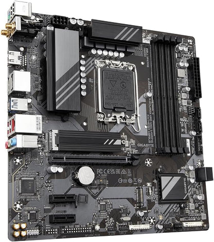 Gigabyte B760M DS3H AX Motherboard - Supports Intel Core 14th Gen CPUs, 6+2+1 Phases Digital VRM, up to 7600MHz DDR5 (OC), 2xPCIe 4.0 M.2, Wi-Fi 6E, 2.5GbE LAN, USB 3.2 Gen 2
