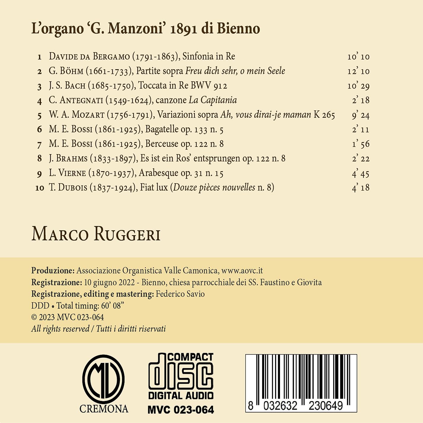 L'organo Manzoni 1891 di Bienno