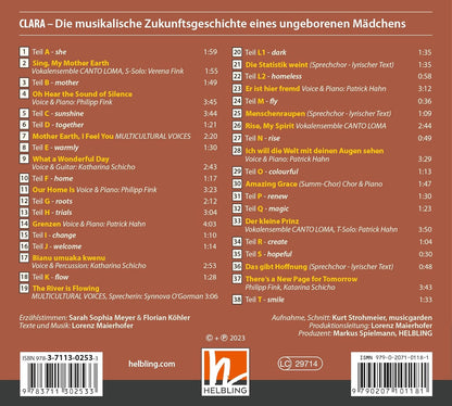 CLARA - Hörbuch-CD: Die musikalische Zukunftsgeschichte eines ungeborenen MädchensGesamtaufnahme mit 2 Erzählstimmen und Musik