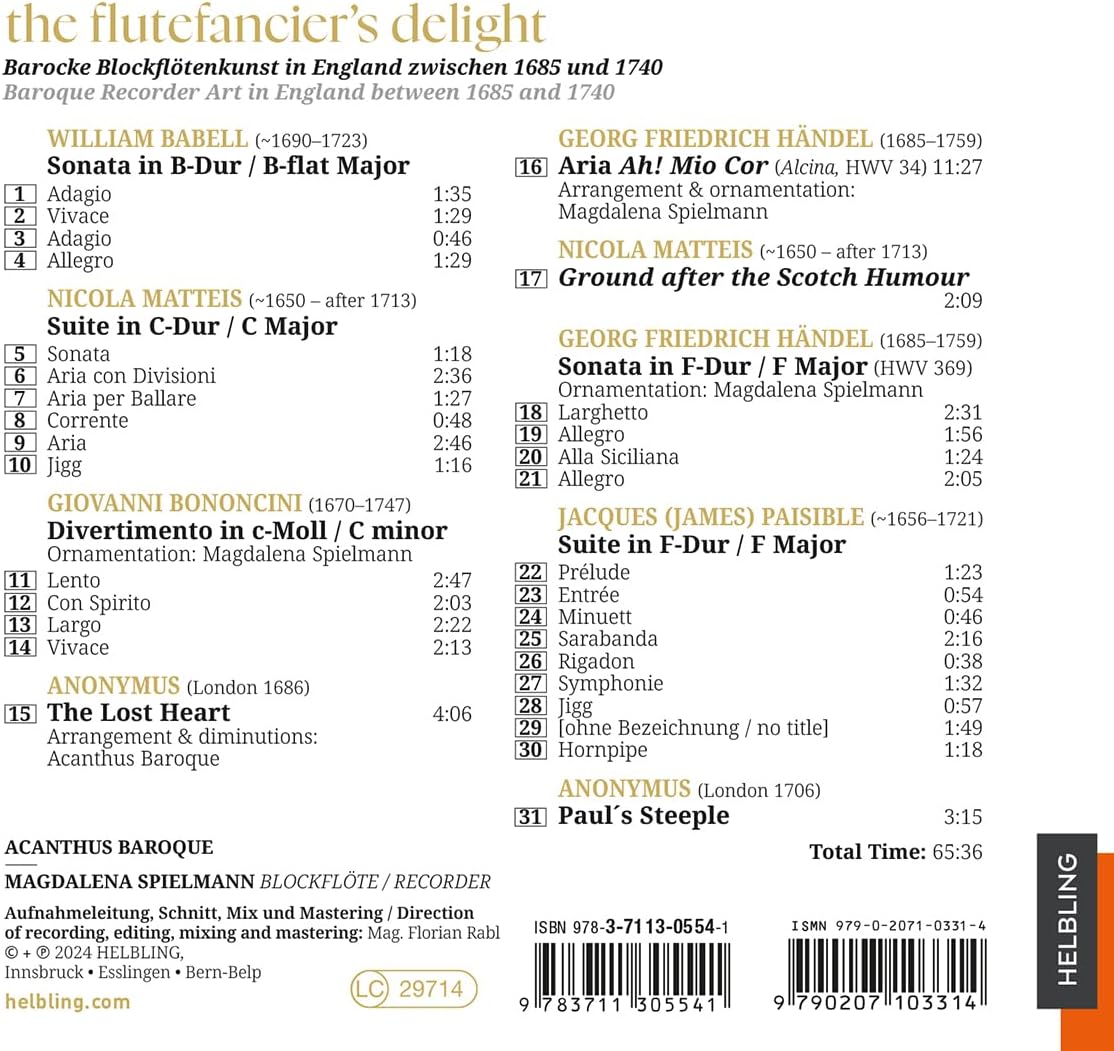 Spielmann,Magdalena/Acanthus Baroque - The Flutefanciers Delight