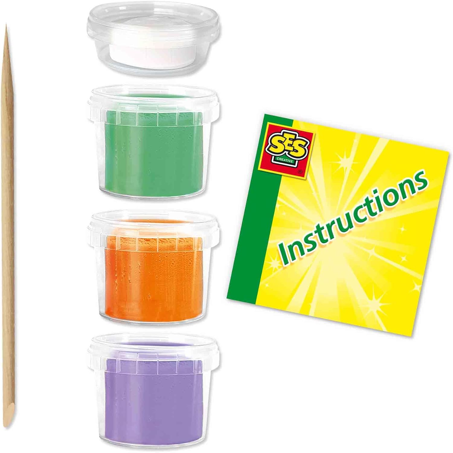 SES Creative 00812 FunDo dough-Dinos (3x90gr-1x40gr), various