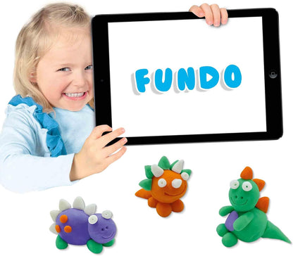 SES Creative 00812 FunDo dough-Dinos (3x90gr-1x40gr), various