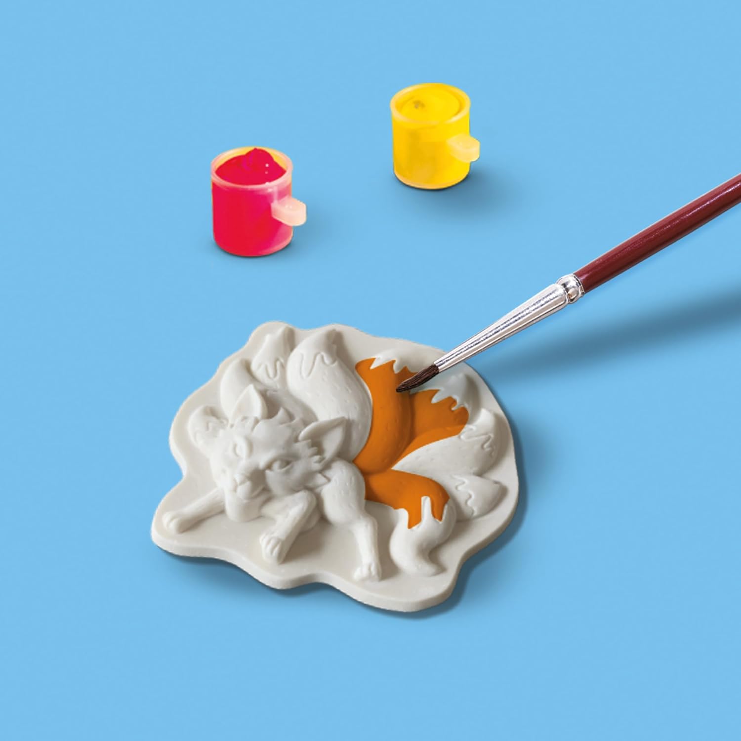 SES Creative 01404 Gips Gießen Bastelset Fabelwesen-Set, Kreativkit für Kinder, Diverse Farben