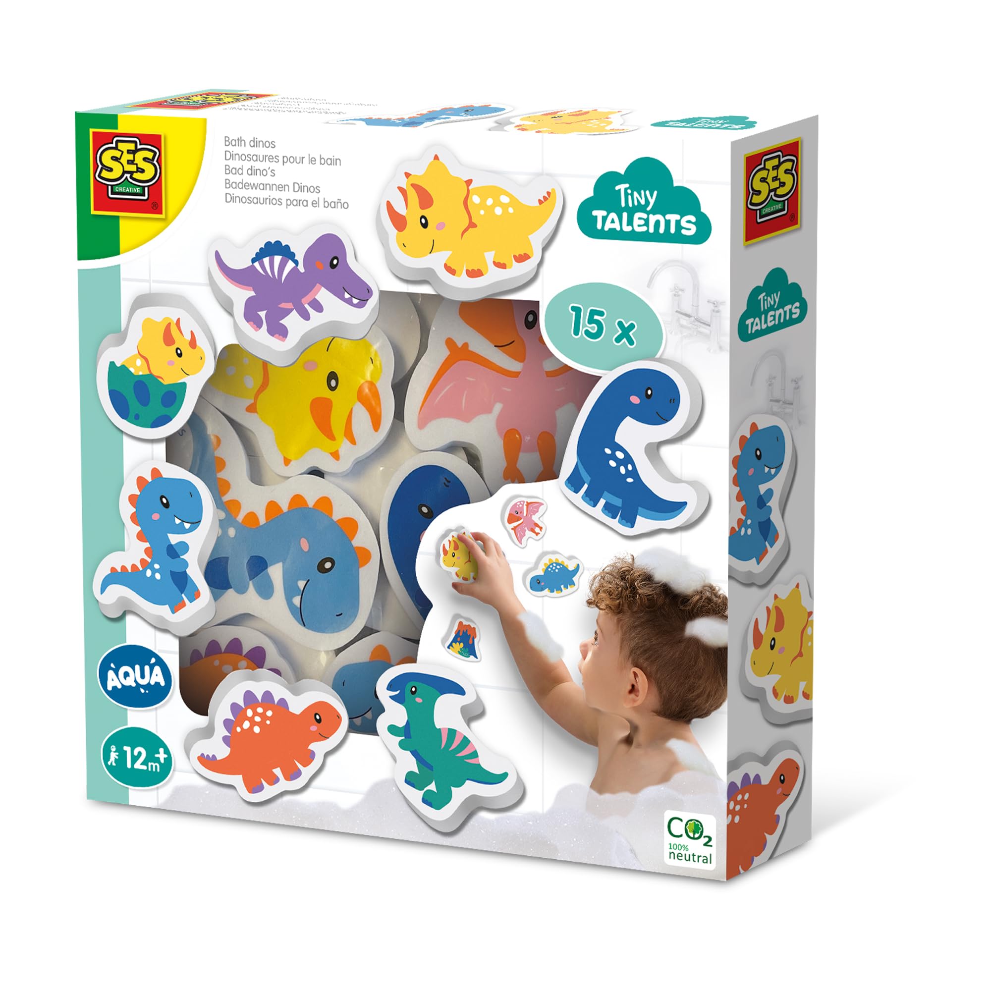 SES Creative 13214 Bath Dinos, Yellow, Small