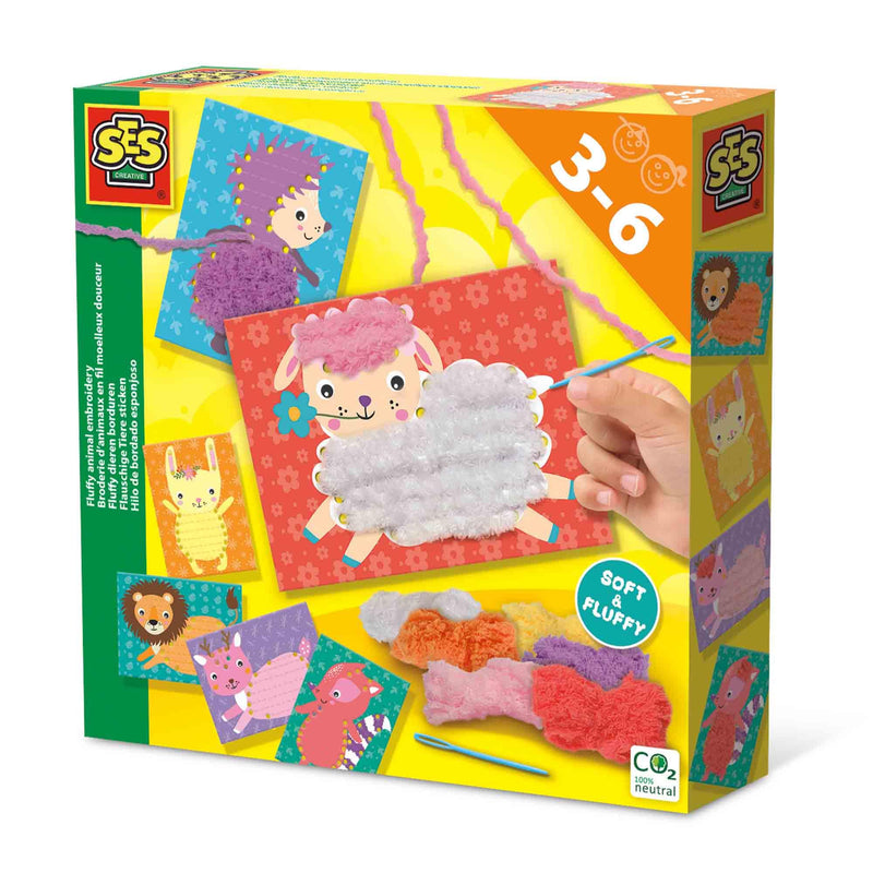 SES Creative 14043 Flauschige Tiere Sticken, diverse Farben