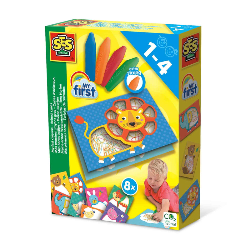 SES Creative 14404 My first crayons-Animal cards, various