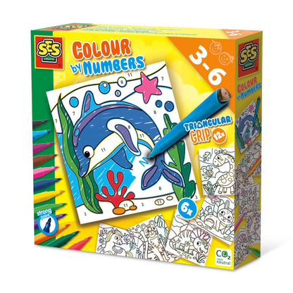 SES Creative 14690 Mahlen nach Zahlen-Dreikant Filzstifte, diverse Farben