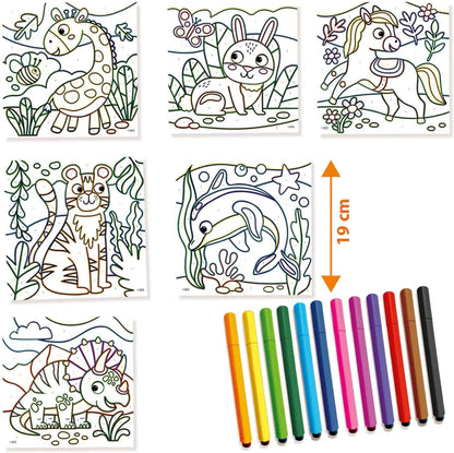 SES Creative 14690 Mahlen nach Zahlen-Dreikant Filzstifte, diverse Farben