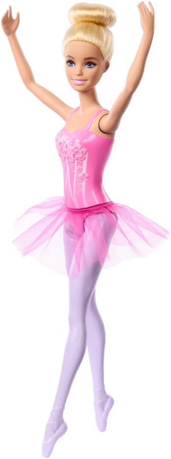 Barbie Ballerina Doll, Blonde Fashion Doll Wearing Purple Removable Tutu, Posed with Ballet Arms & “en Pointe” Toe Shoes, HRG34