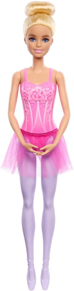 Barbie Ballerina Doll, Blonde Fashion Doll Wearing Purple Removable Tutu, Posed with Ballet Arms & “en Pointe” Toe Shoes, HRG34